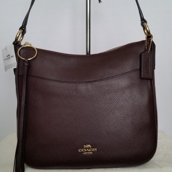 COACH Handbags - COACH Chaise Leather Crossbody- GD/Oxblood Color